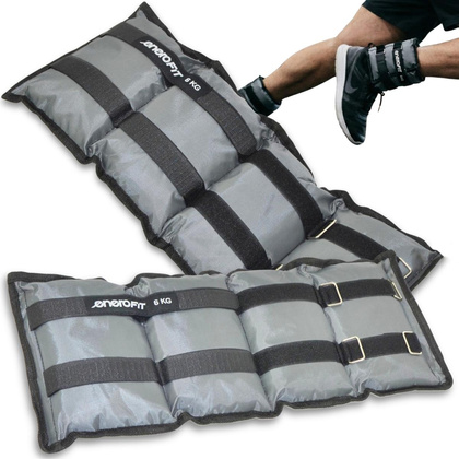 OBCIĄŻENIE NA PRZEGUBY SZARE 12KG (2x6KG) ENERO FIT