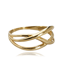 MINET Nowoczesny Złoty pierścionek Au 585/1000 rozm. 21 - 1,55g