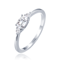 MINET Luksusowy pierścien srebrny z białymi cyrkoniami wielkość 14