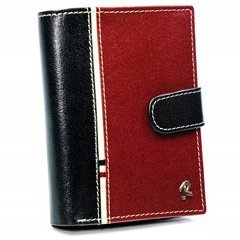 Pionowy portfel męski dwukolorowy, skóra naturalna hq