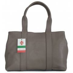 Duża piękna Włoska skórzana torba na ramię pojemna mieści XL ,Vera Pelle Szara VPA78G