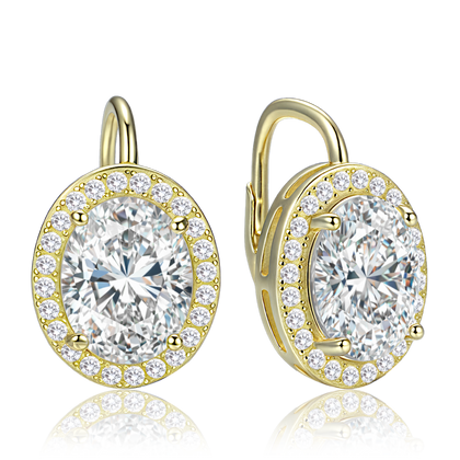 MINET Eleganckie pozłacane srebrne kolczyki z cyrkonią