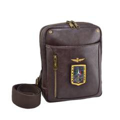 Torba na ramię AERONAUTICA MILITARE Pilot Brązowa