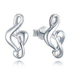 MINET Kolczyki srebrne  klucz wiolinowy