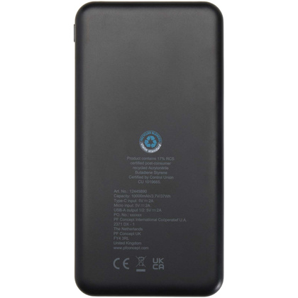 Acamar powerbank do laptopa o pojemności 20 000 mAh i mocy 70 W z aluminium z recyklingu
