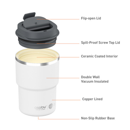 ASOBU Kubek termiczny THE MINI PICK UP WHITE, 355ml