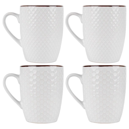 Kubki ceramiczne białe 400 ml 4 szt.