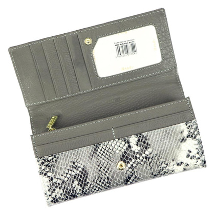 Portfel damski skórzany PELLUCCI 8802-SNR RFID Srebrny