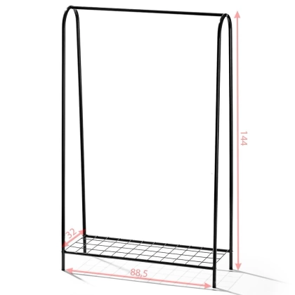Wieszak na ubrania metalowy czarny stojak podłogowy garderoba loft
