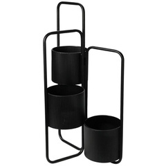 Kwietnik metalowy czarny 3-poziomowy 33x24x57 cm
