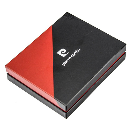 Portfel męski skórzany PIERRE CARDIN TILAK38 326 RFID Czarno Czerwony