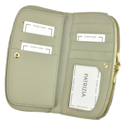 Portfel damski skórzany PELLUCCI SN-123 RFID Popiel / Róż