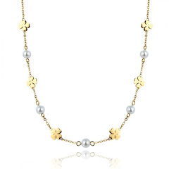 Naszyjnik stal szlachetna pozłacana 14k złotem NST2182