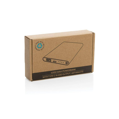 Power bank 4000 mAh z aluminium z recyklingu