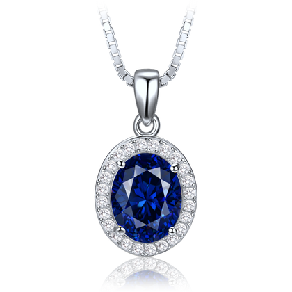 MINET Elegancki srebrny naszyjnik z granatową i białą cyrkonią