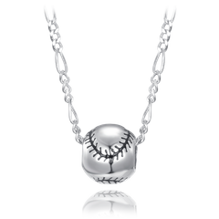 MINET Naszyjnik srebrny z piłką baseballową