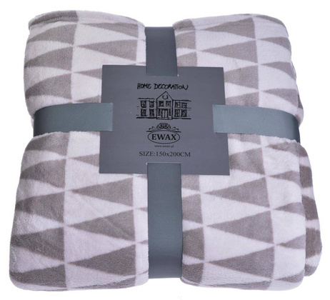 Koc beżowo-szary ze wzorem 150x200 cm