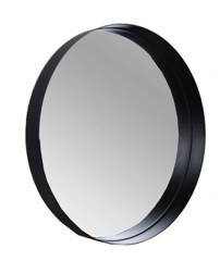 Lustro okrągłe w czarnej metalowej ramie