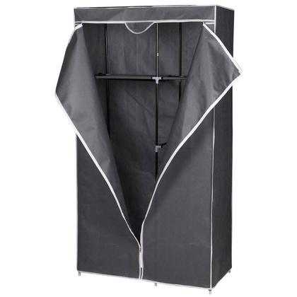 SZAFA TEKSTYLNA GARDEROBA 90x45x170CM CIEMNO-SZARA 8811