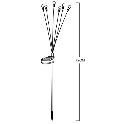 LAMPA SOLARNA TAŃCZĄCE NA WIETRZE KULECZKI BIAŁE 6 LED 72CM
