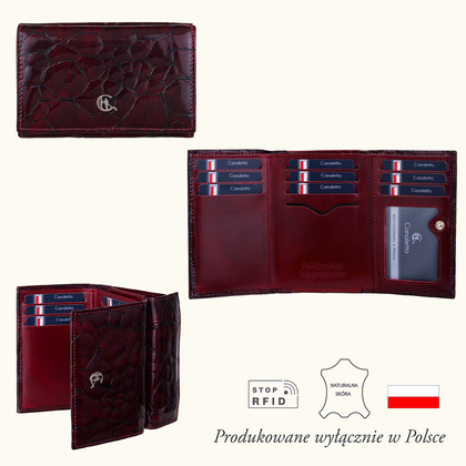 Portfel Damski Canaletto – Skóra Lakierowana, Ochrona RFID, Elegancja i Trwałość PD1221cs78 RFID