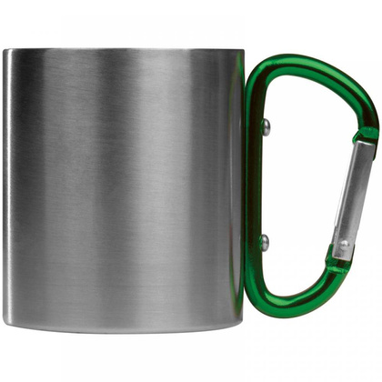 Metalowy kubek z karabińczykiem 180 ml