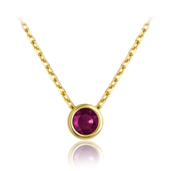 MINET Delikatny złoty naszyjnik z bordową cyrkonią Au 585/1000 1,85g