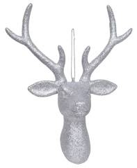 Zawieszka głowa renifera srebrna