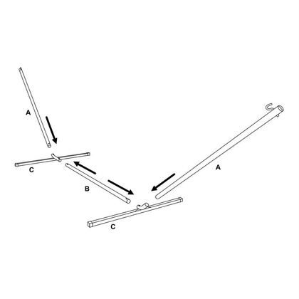 Stelaż do hamaka metalowy 450x120x130cm Royokamp