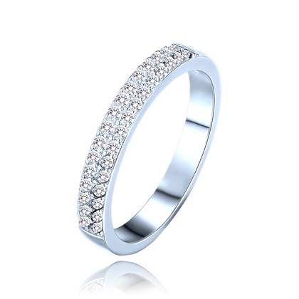 MINET Luksusowy pierścien srebrny z białymi cyrkoniami wielkość 21