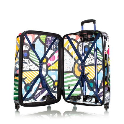 Heys Britto Butterfly twarda duża transparentna walizka na kółkach