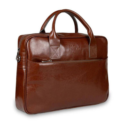Skórzana torba męska na ramię laptopa 15,6" brązowa - Pavone Nero Siena 2362 BR