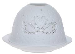Lampion porcelanowy z łabędziami