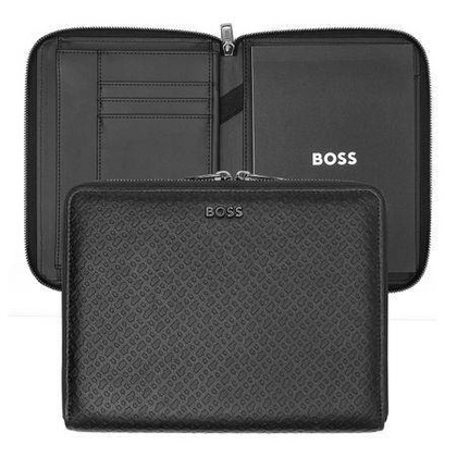Teczka konferencyjna Hugo Boss A5 Monogram Zipped Black
