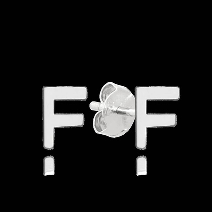 MINET Srebrne kolczyki litera "F"