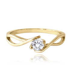 MINET Złoty pierścionek zaręczynowy z białą cyrkonią Au 585/1000 rozm. 10 - 1,70g