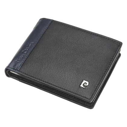 Portfel męski skórzany PIERRE CARDIN TILAK30 8806 Czarny / Niebieski