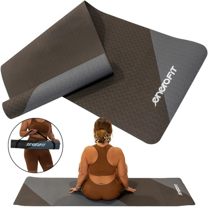 MATA DO JOGI I FITNESS TPE ANTYPOŚLIZGOWA SZARO-CZARNA ENERO FIT