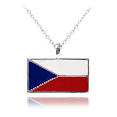 MINET Naszyjnik srebrny FLAGA CZESKA