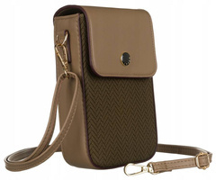 Mini torebka portfel ze skory ekologicznej z ozdobnym panelem