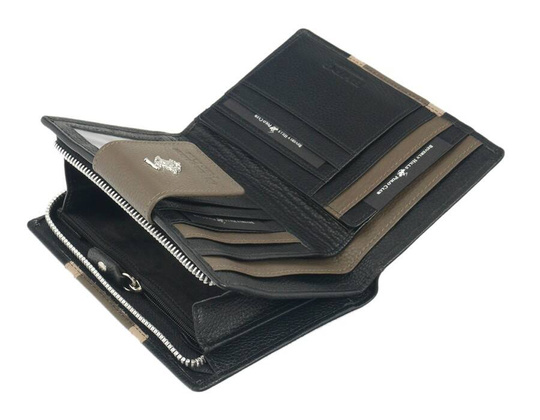 BH-361 COLOURS Portfel damski skórzany Czarny