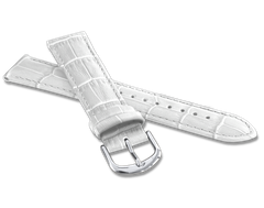 LAVVU Biały szyty pasek CROCO z luksusowej skóry Top Grain - 16