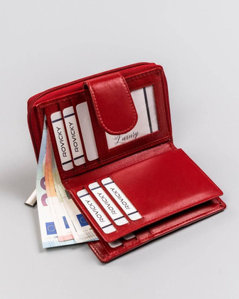 Skórzany portfel damski z systemem rfid protect