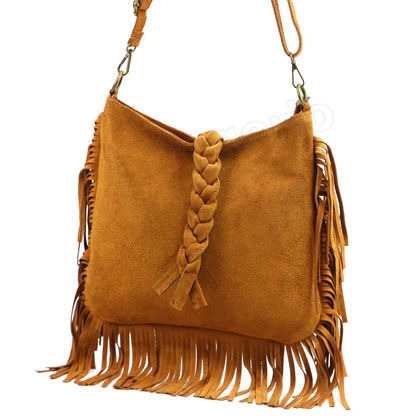 Torebka damska skórzana 25-073 Camel