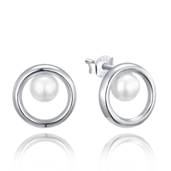 MINET Srebrne kolczyki z naturalnymi perłami