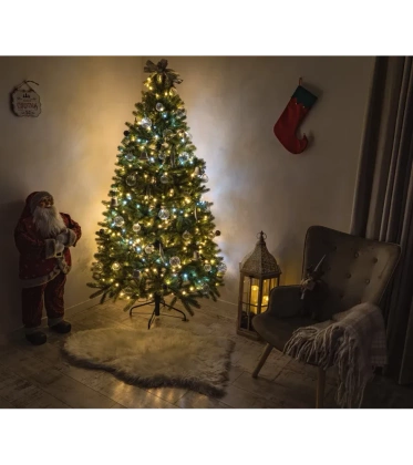 Choinka sztuczna PE09 220 cm FULL PE jasnozielona gęsta z metalowym stojakiem