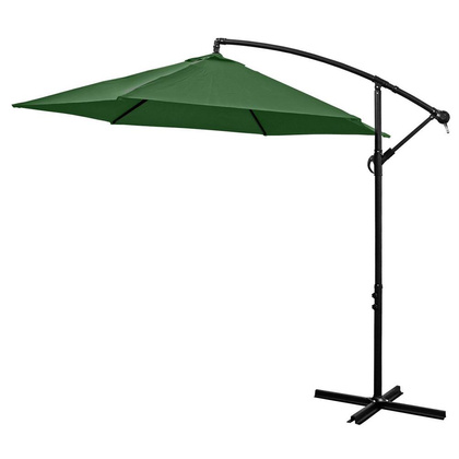 Parasol ogrodowy 300cm składany na wysięgniku zielony