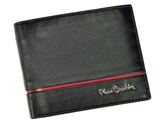 Portfel męski skórzany PIERRE CARDIN SAHARA TILAK15 325 Czarny / Czerwony