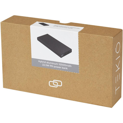 Hybrid aluminiowy powerbank o pojemności 10 000 mAh i mocy 22,5 W z technologią PD