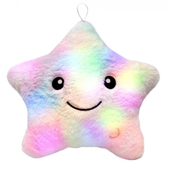 Poduszka w kształcie Gwiazdki Róż Ombre LED, piękna welurowa 40x35 cm PDS20